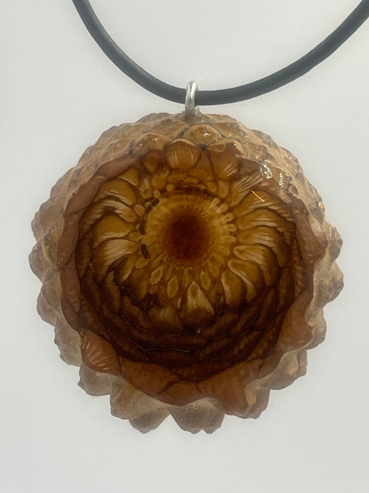 Knobcone pinecone pendant natural