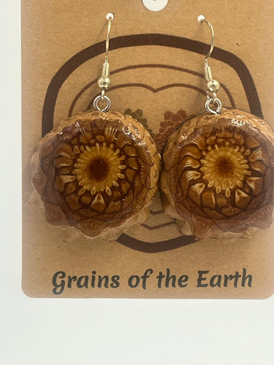 Knobcone pinecone earrings natural