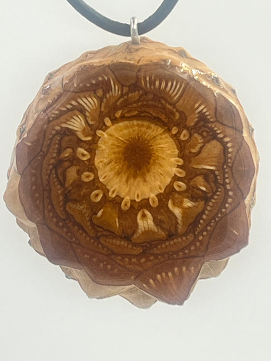 Knobcone pinecone pendant natural